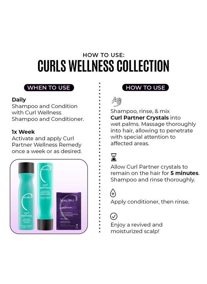 Malibu C Curl Partner Wellness Remedy (1 Packet) - Removes Mineral Build up for Healthier + Bouncier Curly Hair - Contains Gentle Antioxidants for Curly Hair Care