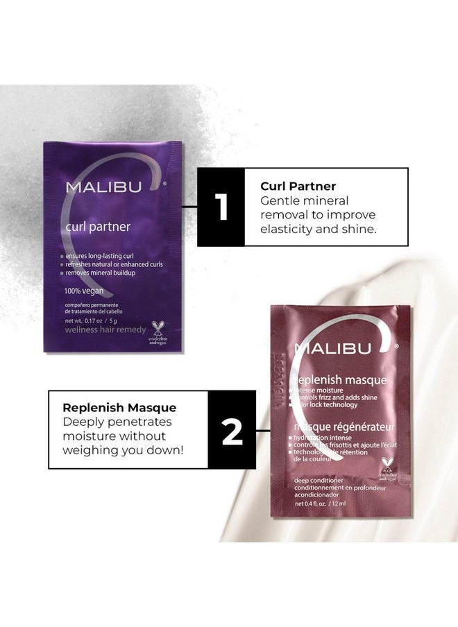 Malibu C Curl Partner Wellness Remedy (1 Packet) - Removes Mineral Build up for Healthier + Bouncier Curly Hair - Contains Gentle Antioxidants for Curly Hair Care