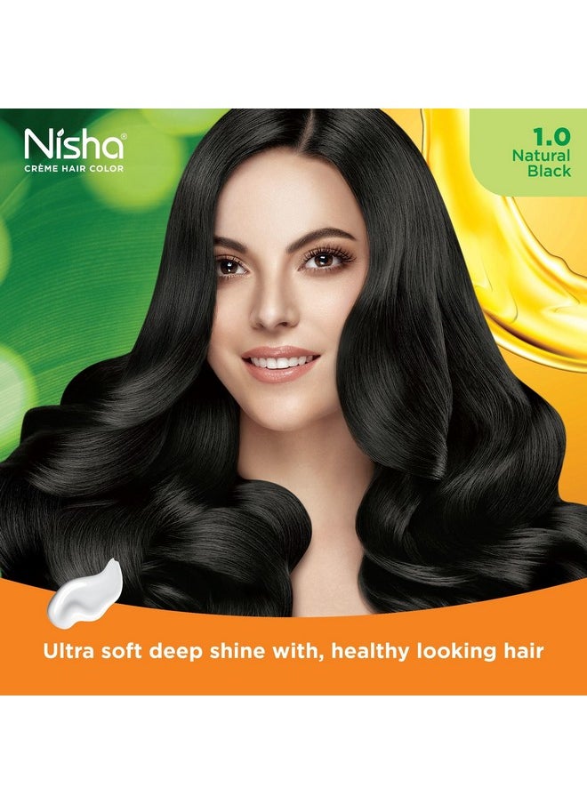 Nisha Crème Permanent Hair Color | Hair Dye Natural Black (Pack Of 2)