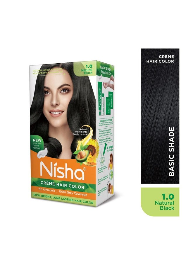 Nisha Crème Permanent Hair Color | Hair Dye Natural Black (Pack Of 2)