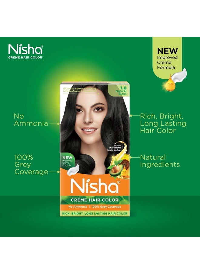 Nisha Crème Permanent Hair Color | Hair Dye Natural Black (Pack Of 2)