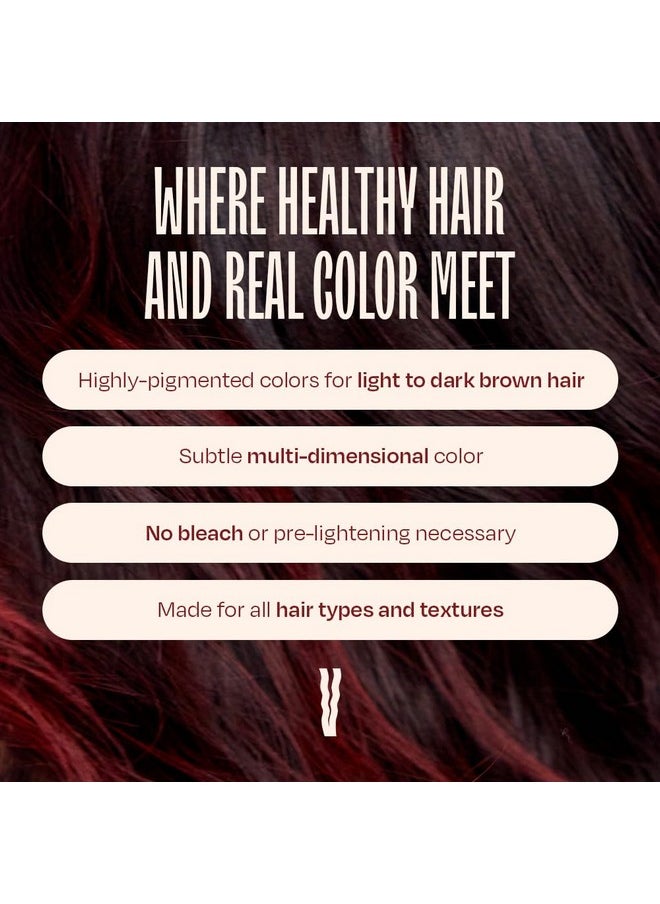 oVertone Haircare Color Depositing Conditioner - 8 oz Semi Permanent Hair Color with Shea Butter & Coconut Oil - Temporary Hair Color Dye - Vegan, Cruelty-Free - Red for Brown