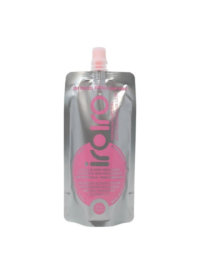 IROIRO Premium Natural Semi-Permanent Hair Color 200 Pastel Bubble Gum Pink (8oz)