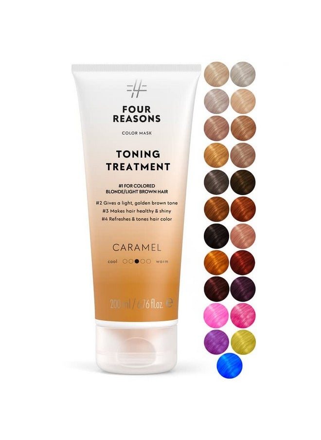 Four Reasons Color Mask - Caramel - (27 Colors) Toning Treatment, Color Depositing Conditioner, Tone & Enhance Color-Treated Hair - Semi Permanent Hair Dye, Vegan and Cruelty-Free, 6.76 fl oz