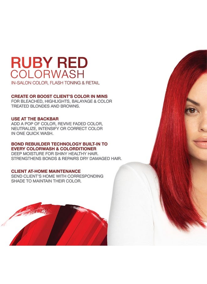 Celeb Luxury Gem Lites Colorwash, Professional Semi-Permanent Hair Color Depositing Shampoo, Ruby