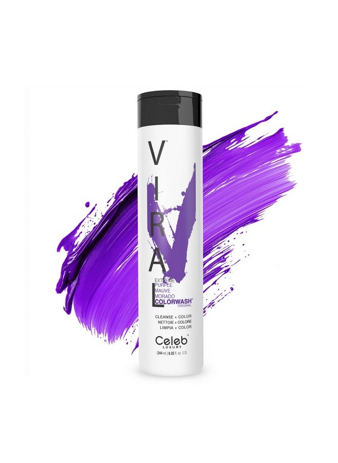 Celeb Luxury Viral Purple Colorwash, Color Depositing Shampoo with Bondfix Bond Rebuilder, Semi Permanent Hair Colour Glaze, Vegan Hair Dye, Maintains and Refreshes Bold Purple Color