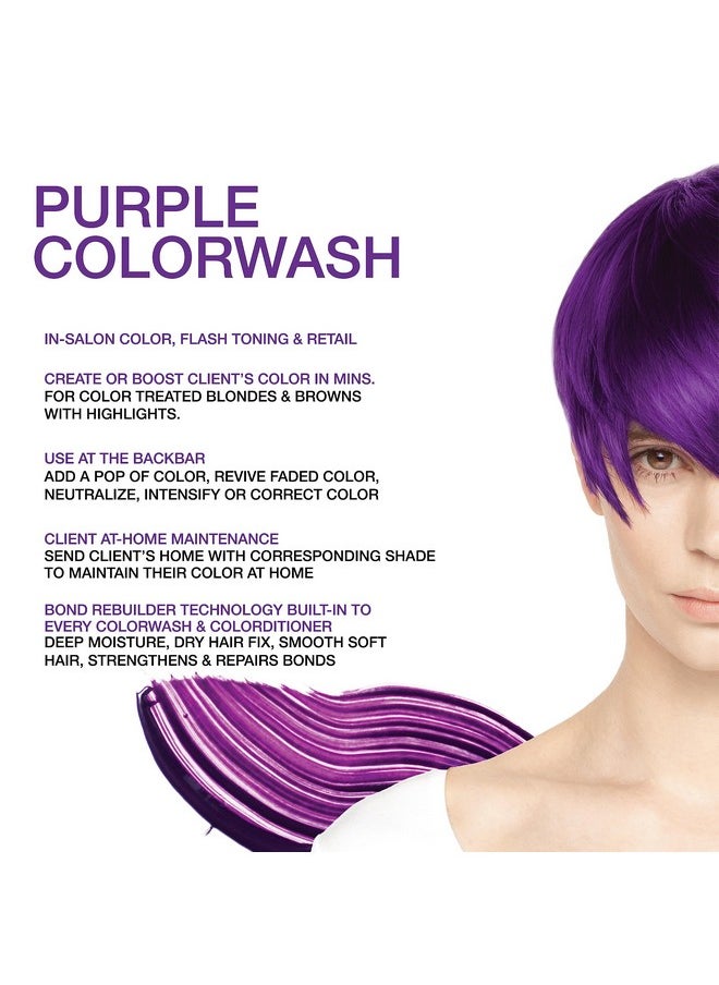Celeb Luxury Viral Purple Colorwash, Color Depositing Shampoo with Bondfix Bond Rebuilder, Semi Permanent Hair Colour Glaze, Vegan Hair Dye, Maintains and Refreshes Bold Purple Color