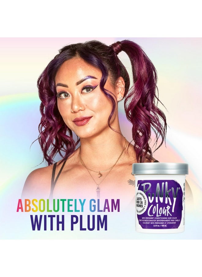 Punky Plum Semi Permanent Conditioning Hair Color, Vegan, PPD and Paraben Free, lasts up to 25 washes, 3.5oz