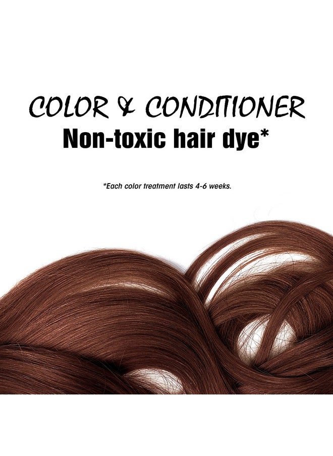 Light Mountain Henna Hair Color & Conditioner - Warm Chestnut Hair Dye for Men/Women, Organic Henna Leaf Powder and Botanicals, Chemical-Free, Semi-Permanent Hair Color, 4 Oz (Pack of 3)