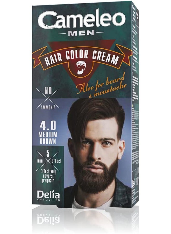 Cameleo Men Color Cream For Hair, Beard and Moustache (Brown)