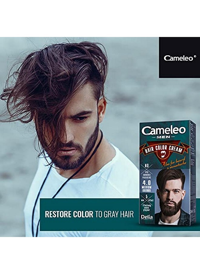 Cameleo Men Color Cream For Hair, Beard and Moustache (Brown)