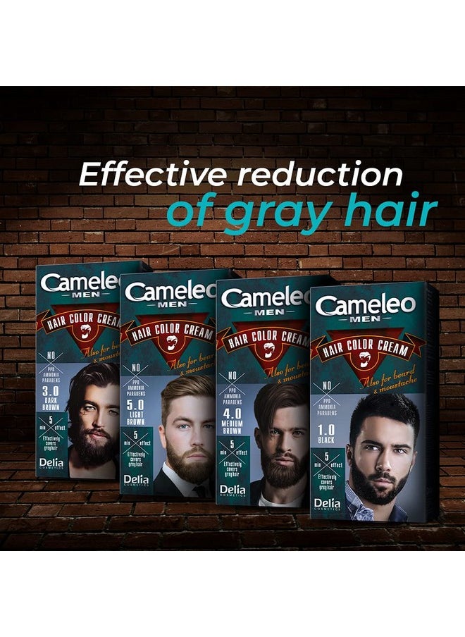 Cameleo Men Color Cream For Hair, Beard and Moustache (Brown)