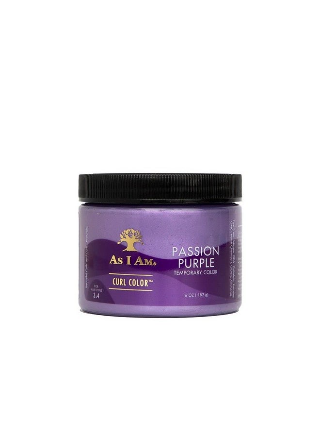 As I Am Curl Color - Passion Purple - 6 ounce - Color & Curling Gel - Temporary Color - Medium Hold - Vegan & Cruelty Free