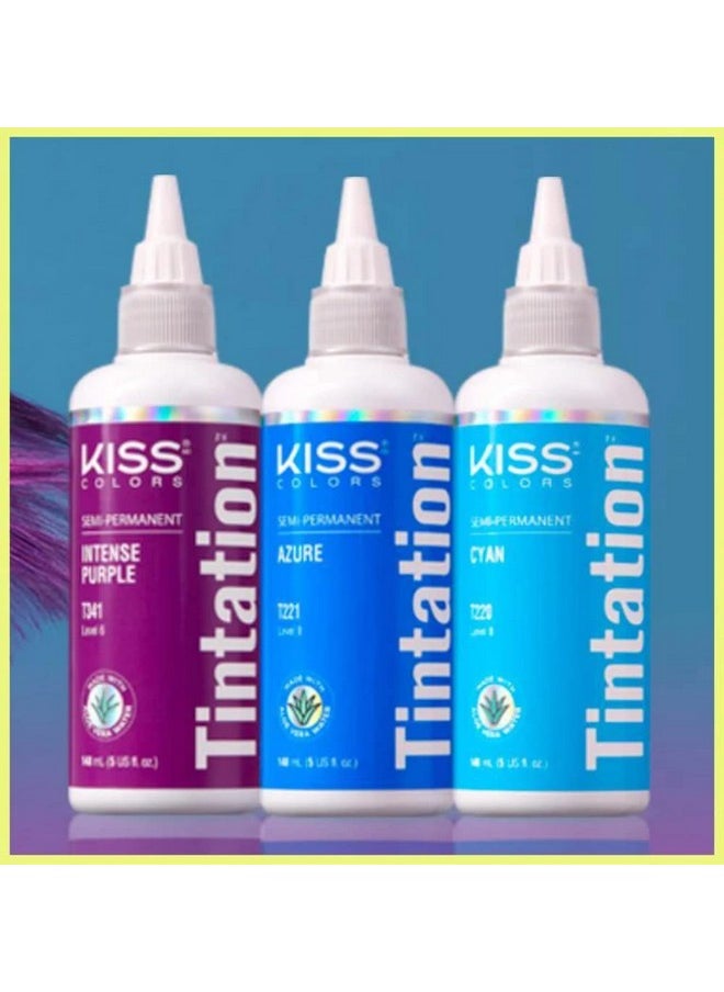 Kiss Tintation Semi-Permanent Hair Color Treatment 148 mL (5 US fl.oz) (Jet Black)