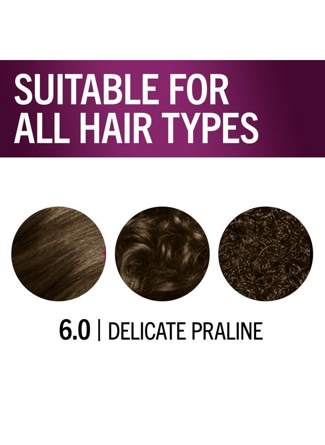 Schwarzkopf Keratin Color Permanent Hair Color, 6.0 Delicate Praline,1 Application-Professionally Inspired Permanent Hair Dye,for up to 80% Less Breakage vs Untreated Hair and up to 100% Gray Coverage