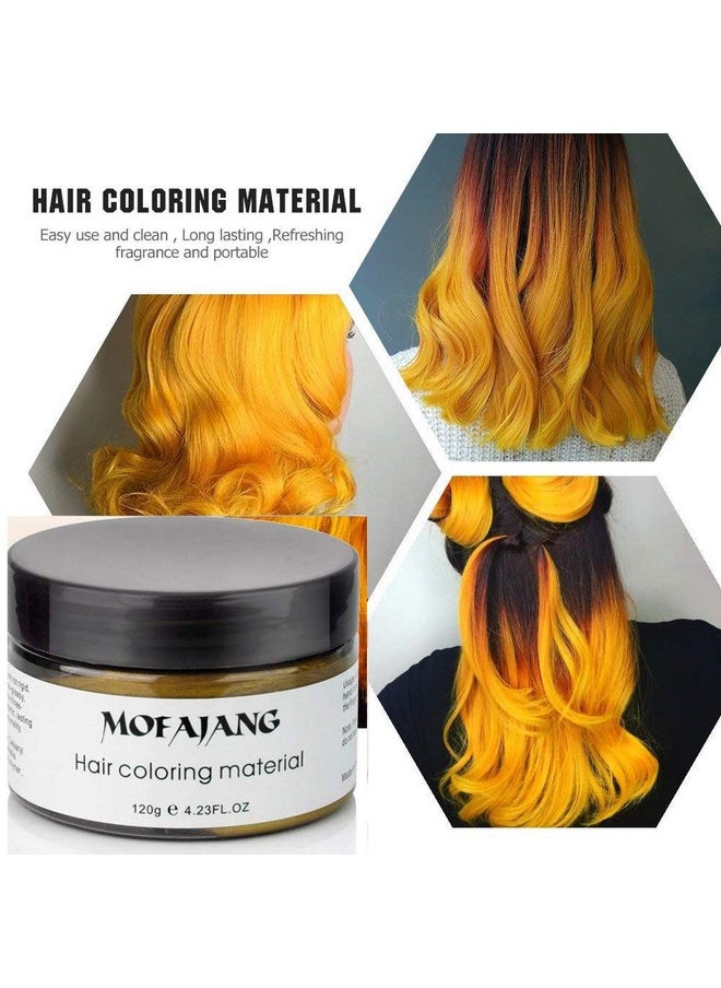 Mofajang Hair Wax Dye Styling Cream Mud, Natural Hairstyle Color Pomade, Washable Temporary, Gold