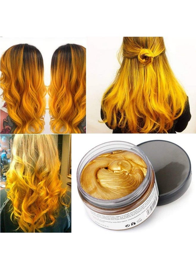 Mofajang Hair Wax Dye Styling Cream Mud, Natural Hairstyle Color Pomade, Washable Temporary, Gold