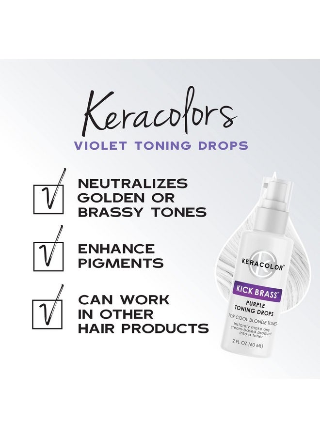 Keracolor Purple Toning Drops Concentrate To Create Your Own Purple Shampoo For Blonde Hair - Mix w/Any Shampoo, Conditioner, Or Cream Styler, Violet, (Purple) 2 Fl. Oz.