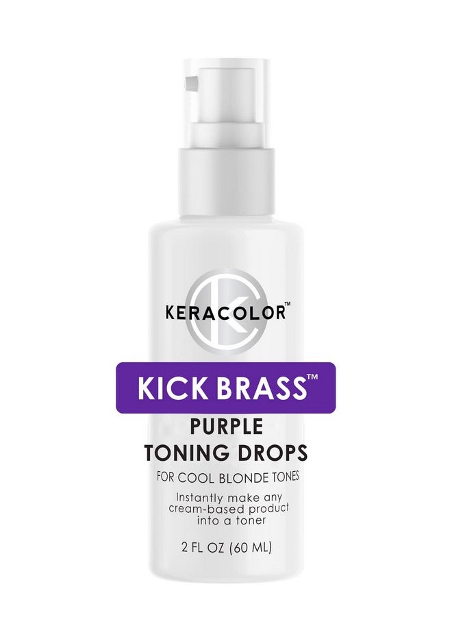 Keracolor Purple Toning Drops Concentrate To Create Your Own Purple Shampoo For Blonde Hair - Mix w/Any Shampoo, Conditioner, Or Cream Styler, Violet, (Purple) 2 Fl. Oz.