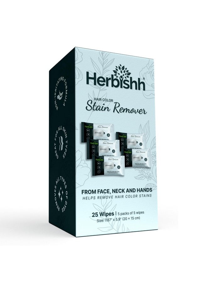 Herbishh Hair Color Stain Remover Wipes - Gentle Formula for Dye Cleanup, Skin-Friendly Travel Pack (Pack of 5)