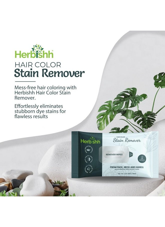 Herbishh Hair Color Stain Remover Wipes - Gentle Formula for Dye Cleanup, Skin-Friendly Travel Pack (Pack of 5)