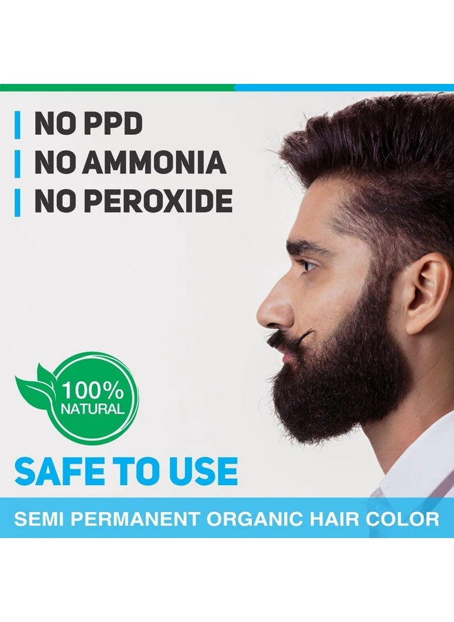 Vegetal Safe Color Dark Brown 25gm - Certified Organic Allergy Free Bio Natural Beard Hair Color with No Ammonia Formula for Men