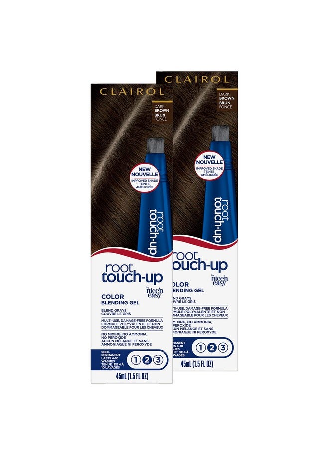 Clairol Root Touch-Up Semi-Permanent Hair Color Blending Gel, 4 Dark Brown, Pack of 2