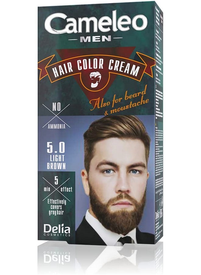 Cameleo Men Color Cream For Hair, Beard and Moustache (Light Brown)
