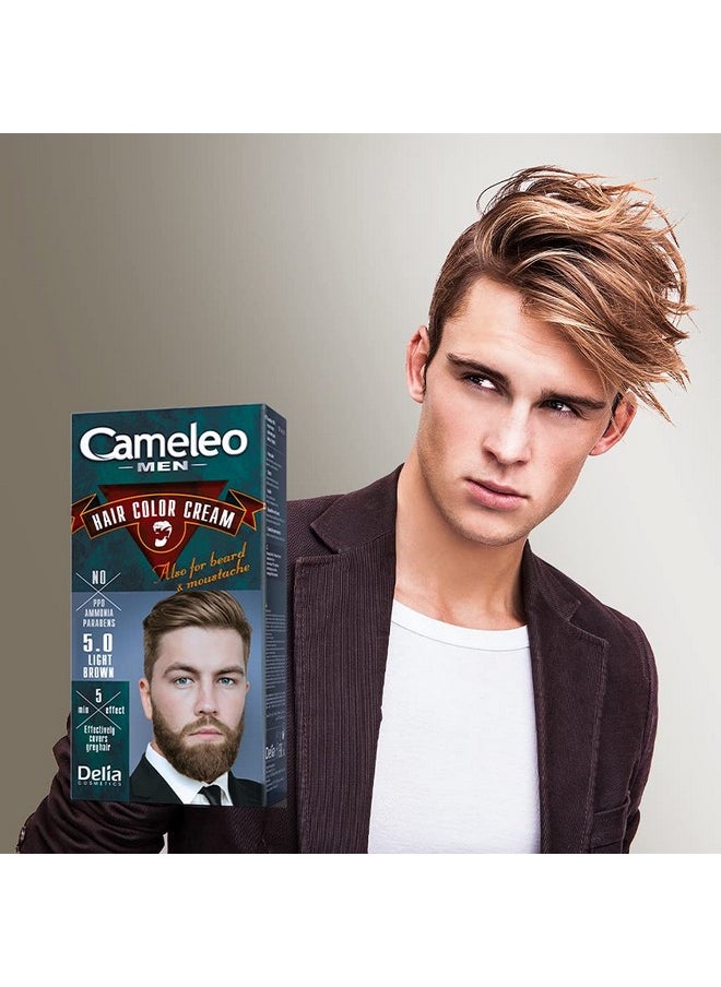 Cameleo Men Color Cream For Hair, Beard and Moustache (Light Brown)