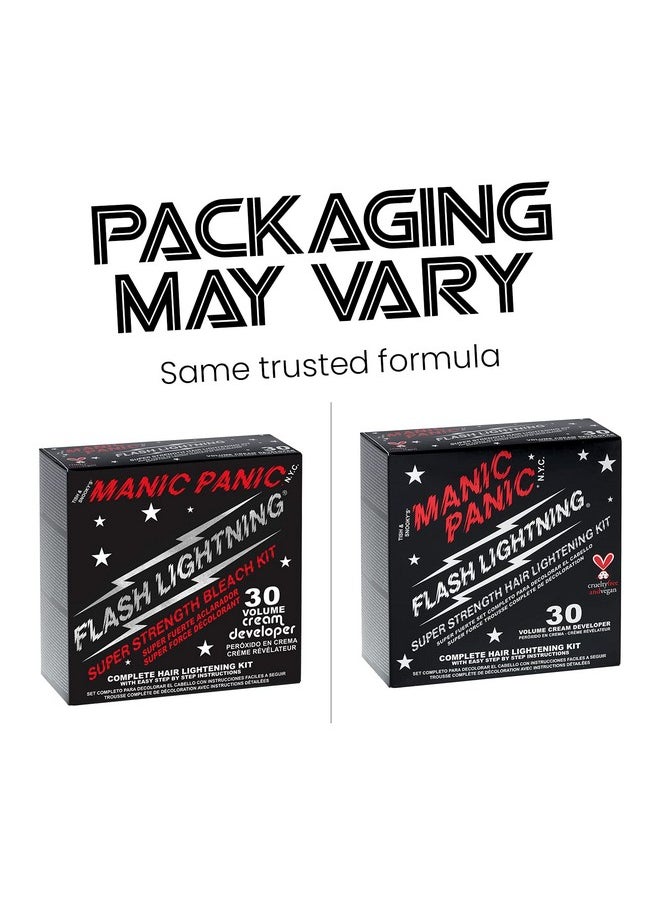 MANIC PANIC Flash Lightning Hair Bleach Kit - 30 Volume Developer + Bleach Powder Hair Lightener Lifting up to Five Levels - Vegan And Cruelty Free (2 pack)