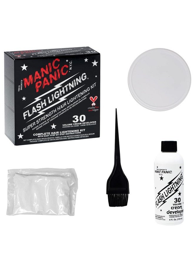 MANIC PANIC Flash Lightning Hair Bleach Kit - 30 Volume Developer + Bleach Powder Hair Lightener Lifting up to Five Levels - Vegan And Cruelty Free (2 pack)