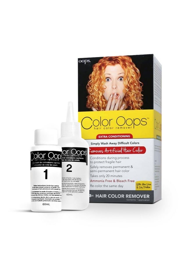 Color Oops Extra Conditioning Hair Color Remover, 1 Application, Hair Dye Remover Processes in 20 Minutes, Safely Removes Permanent & Semi-Permanent Hair Color, Ammonia & Bleach Free