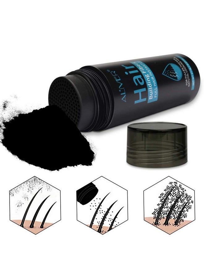 Hair Fibers for Thinning Hair With Spray,Undetectable Natural Formula,Thicker Fuller Hair in 15 Seconds,Instantly Conceal & Thicken Thinning or Balding Hair Areas,For Men&Women，Black