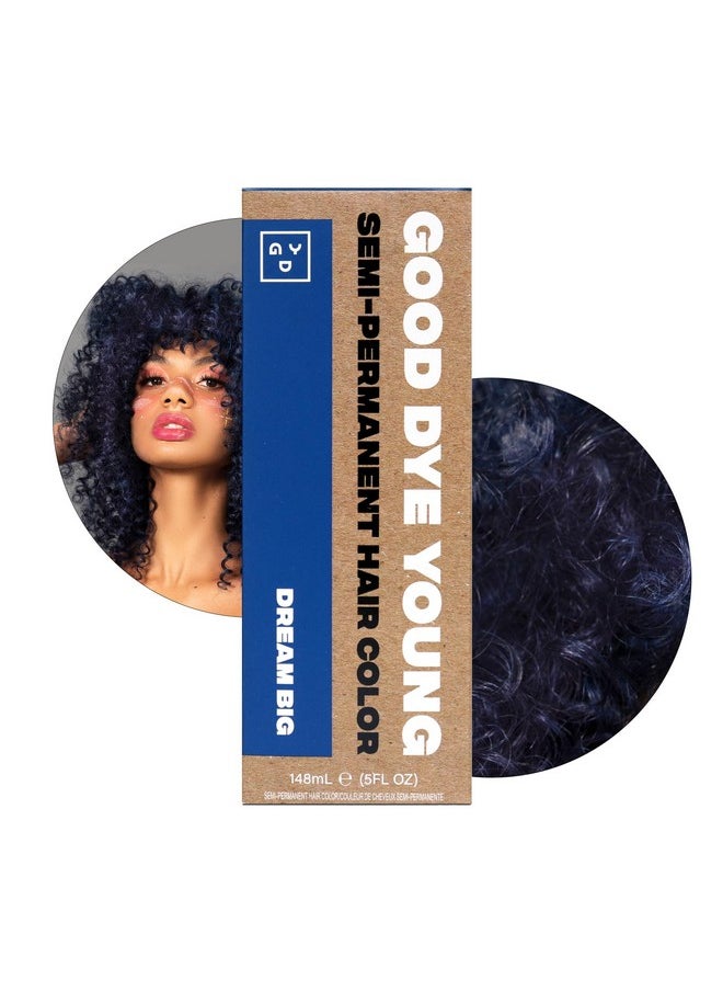 Good Dye Young Semi-Permanent Hair Color, Vegan and Cruelty-Free Blue Hair Dye, Last up to 24 Washes, Non-Damaging Conditioning Hair Color (5FL OZ, Dream Big)
