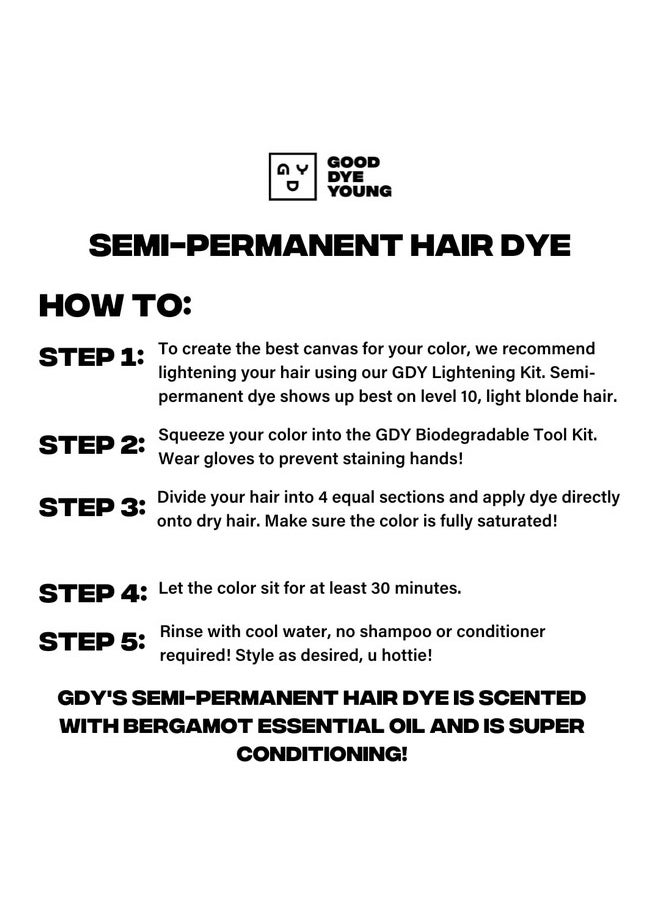 Good Dye Young Semi-Permanent Hair Color, Vegan and Cruelty-Free Blue Hair Dye, Last up to 24 Washes, Non-Damaging Conditioning Hair Color (5FL OZ, Dream Big)