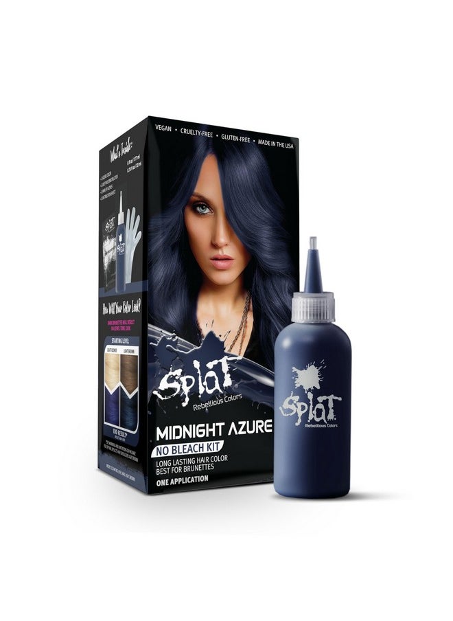 Splat Midnight Azure Semi-Permanent Blue Hair Color Kit No Bleach, Vegan, Cruelty Free