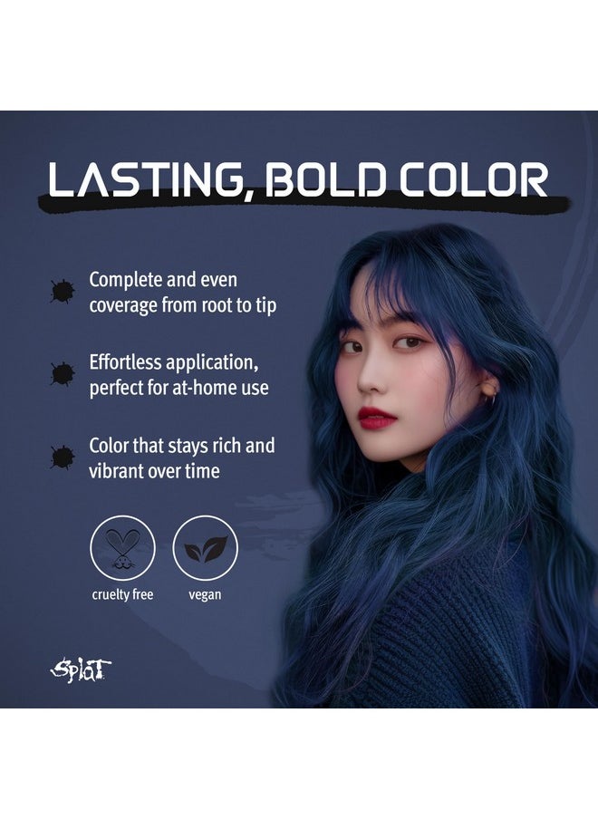 Splat Midnight Azure Semi-Permanent Blue Hair Color Kit No Bleach, Vegan, Cruelty Free