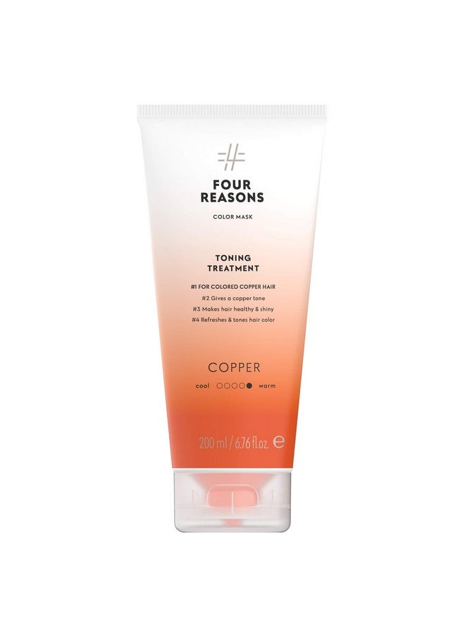 Four Reasons Color Mask - Copper - (27 Colors) Toning Treatment, Color Depositing Conditioner, Tone & Enhance Color-Treated Hair - Semi Permanent Hair Dye, Vegan and Cruelty-Free, 6.76 fl oz