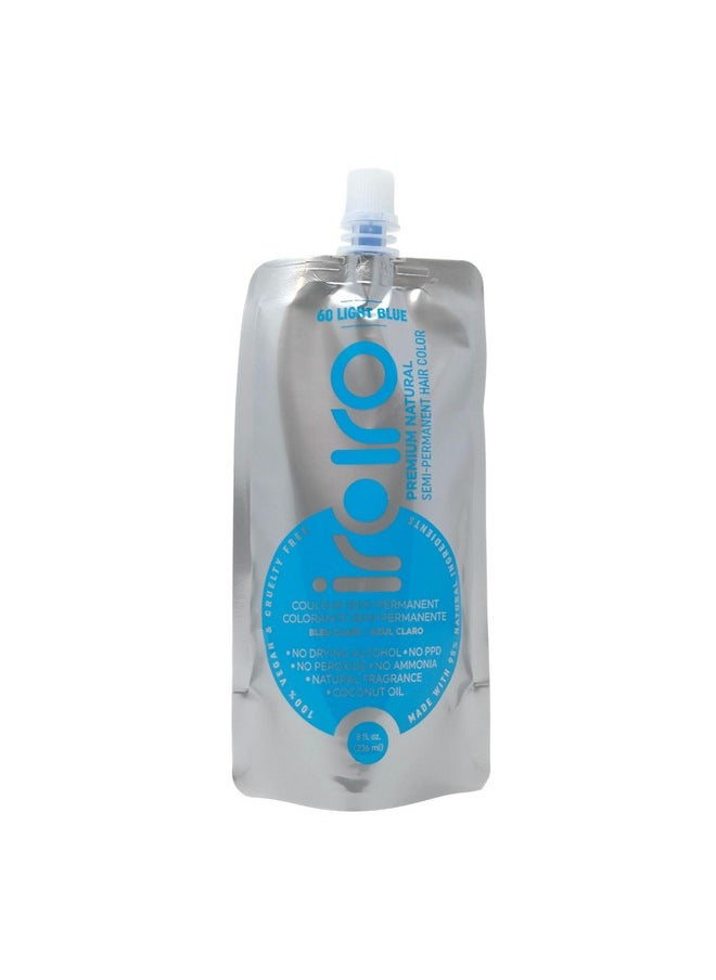 IROIRO Premium Natural Semi-Permanent Hair Color 60 Light Blue (8oz)