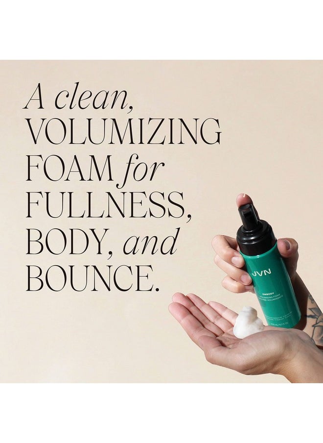 JVN Embody Volumizing Foam, Clean, Volume-Boosting Foam for All Hair Types, Color Safe, Sulfate-Free, 6.7 Fluid Ounces