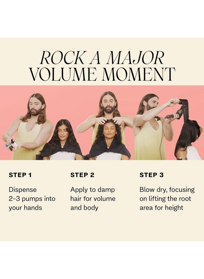 JVN Embody Volumizing Foam, Clean, Volume-Boosting Foam for All Hair Types, Color Safe, Sulfate-Free, 6.7 Fluid Ounces
