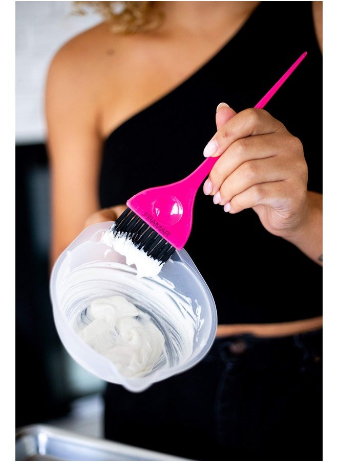FRAMAR Pink Hair Color Brush - Hair Coloring Brush for Hair Dye, Hair Dye Brush to Apply Hair Color, Color Brushes for Hair Salon, Brush for Dyeing Hair, Colour Brush for Hair Coloring, Dye Tools