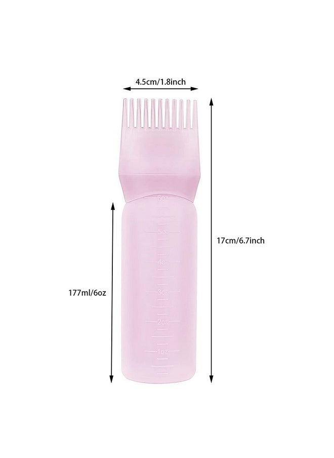 Yebeauty Root Comb Applicator Bottle, 6 Ounce Applicator Bottle for Hair Dye Bottle Applicator Brush with Graduated Scale- 3 Pack