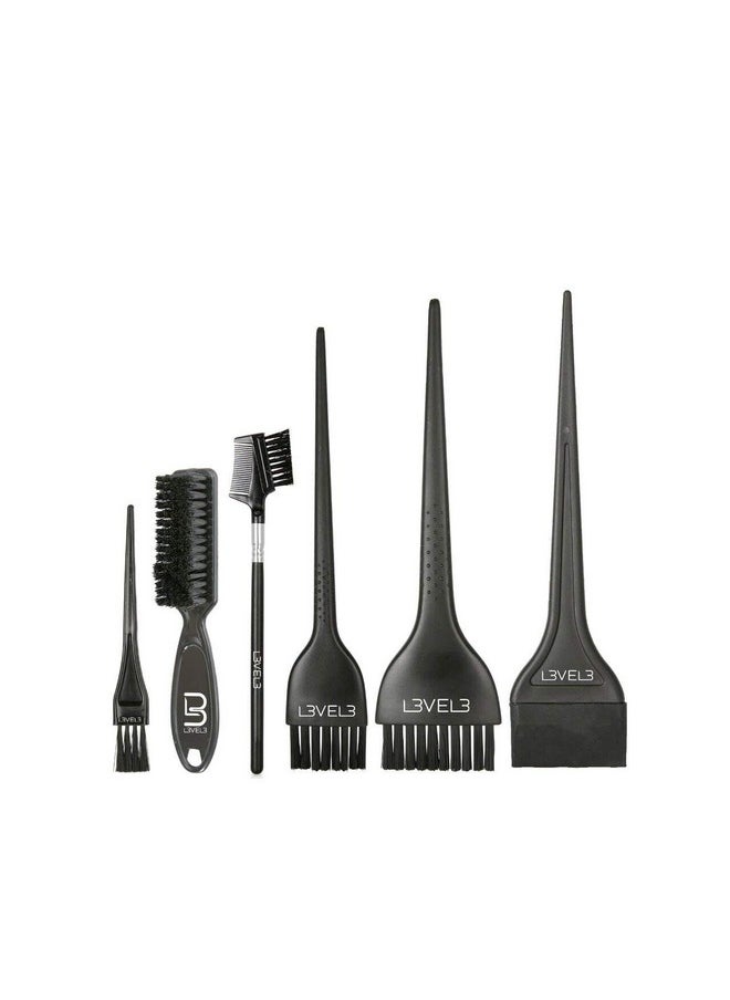 L3 - Tint Brush Set - Professional and Elegant Design - Use for Dye, Tint, and Color Needs - Comfortable and Polished Handle - Level Three Hair Color Brush - 6pc