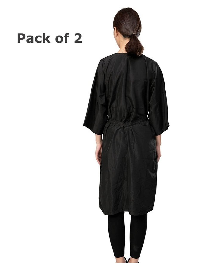 PERFEHAIR Salon Robes for Clients, Pack of 2, Hair Color Cape Kimono Gown Style, Grooming Smocks for Women & Men, 5 Snaps Closures