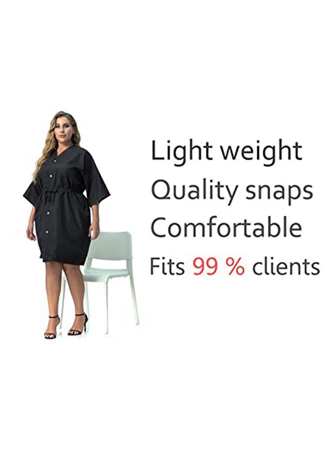 PERFEHAIR Salon Robes for Clients, Pack of 2, Hair Color Cape Kimono Gown Style, Grooming Smocks for Women & Men, 5 Snaps Closures