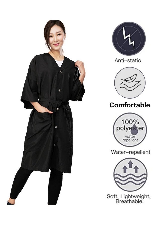 PERFEHAIR Salon Robes for Clients, Pack of 2, Hair Color Cape Kimono Gown Style, Grooming Smocks for Women & Men, 5 Snaps Closures