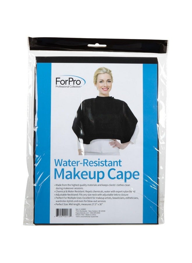 ForPro Water-Resistant Makeup Cape, Professional Mid-Length Beauty Cape with Adjustable Velcro Closure, 27.5