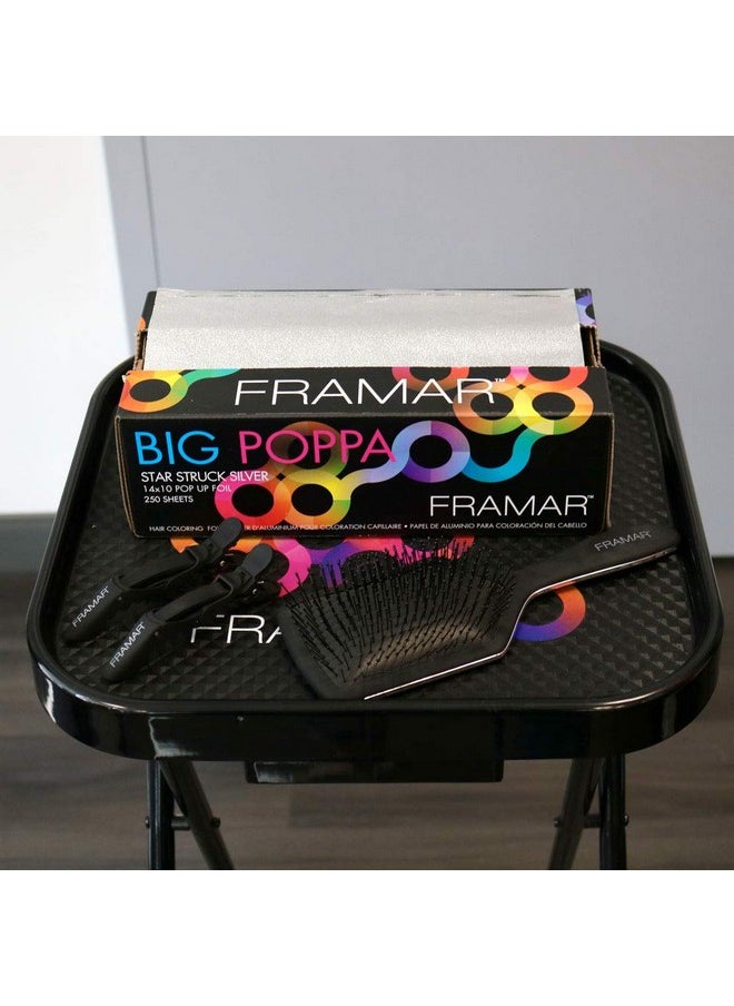 Framar Big Poppa Star Struck Silver Pop Up Hair Foil, Aluminum Foil Sheets, Hair Foils For Highlighting - 250 Foil Sheets - 10x14 inches