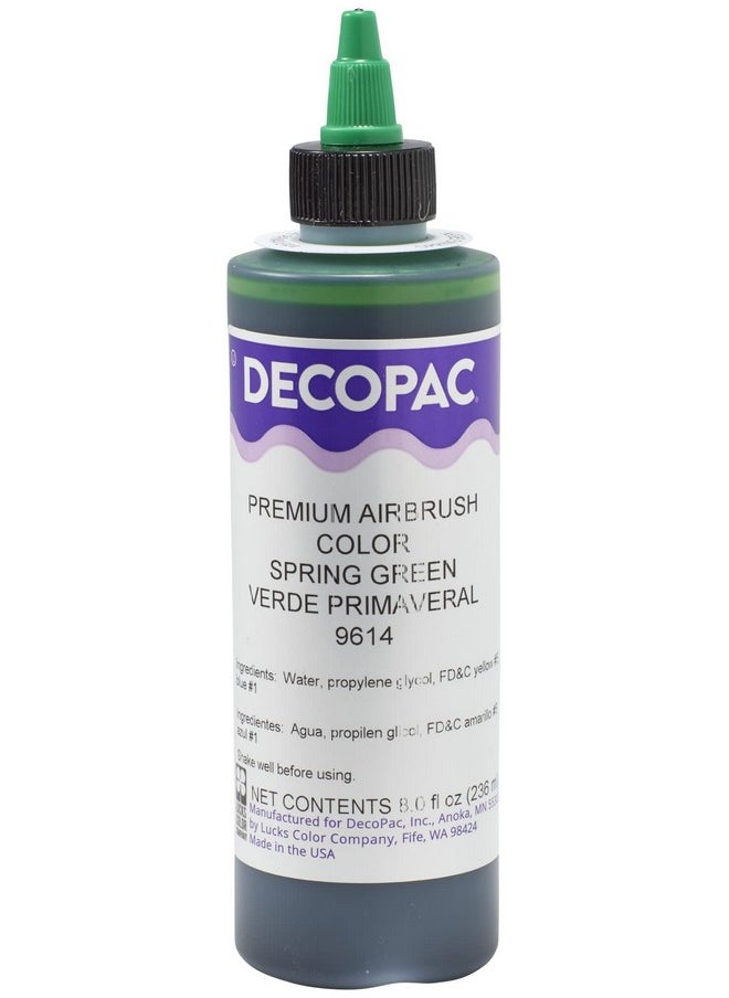 DecoPac Spring Green Food Coloring, 8 Fl Oz Airbrush Food Color, Edible Airbrush For Cake Decorating, Cookie Airbrush Coloring, Food Airbrush Kit Add-on, Airbrushes For Cake Decorating 8Fl Oz